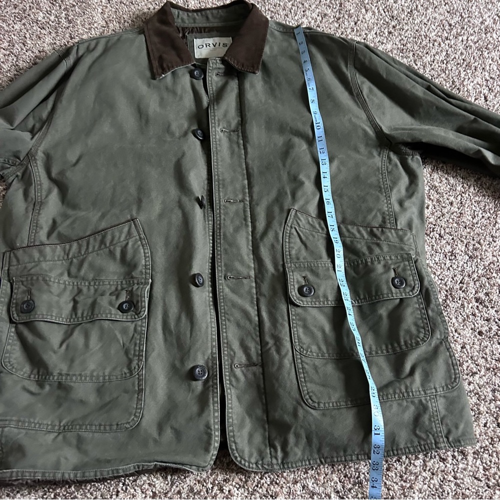 Orvis Men’s Green Barn Coat Jacket Quilted Outdoor 100% Cotton Size XXL - Picture 12 of 15